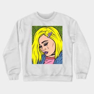 Blonde Grunge Sad Girl Crewneck Sweatshirt